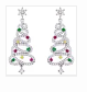 Trendy 925 Silver Needle Drop Earring Christmas Tree Crystal Earrings Jewelry For Women Girls