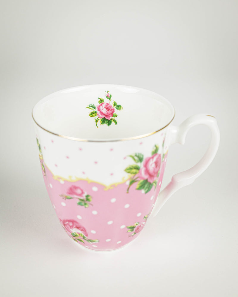 Bone China Pink Flower Coffee Mug - 7Stones