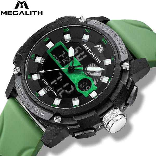 Megalith Rubber Strap Luxury Wristwatch For Men - 7Stones