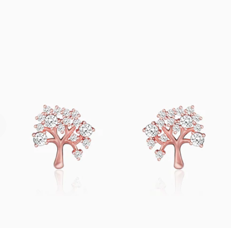 Anushka Sharma Rose Gold Tree of life Earrings MADE WITH PURE 925 SILVER