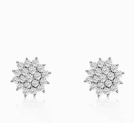 Silver Zircon Shining Star Studs MADE WITH PURE 925 SILVER