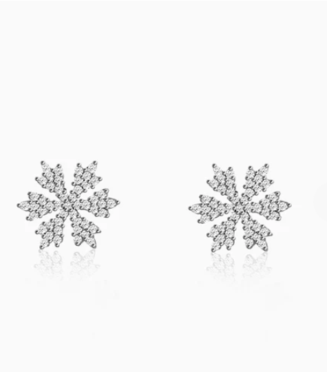 Silver Snowflake Earrings MADE WITH PURE 925 SILVER - 7Stones